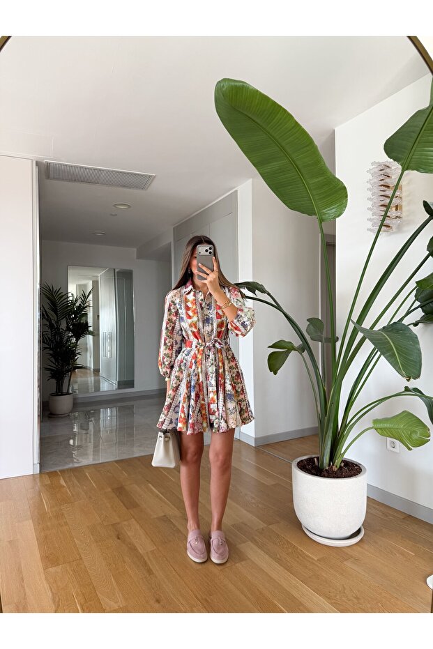 Monaco Patterned Belted Dress