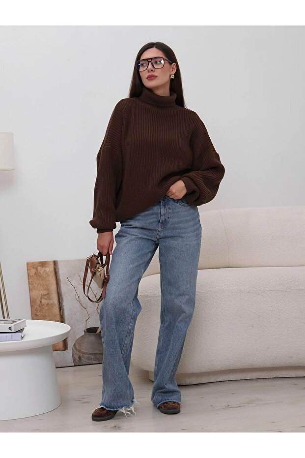 Turtleneck Oversize Knitwear Plain Thessaloniki Sweater