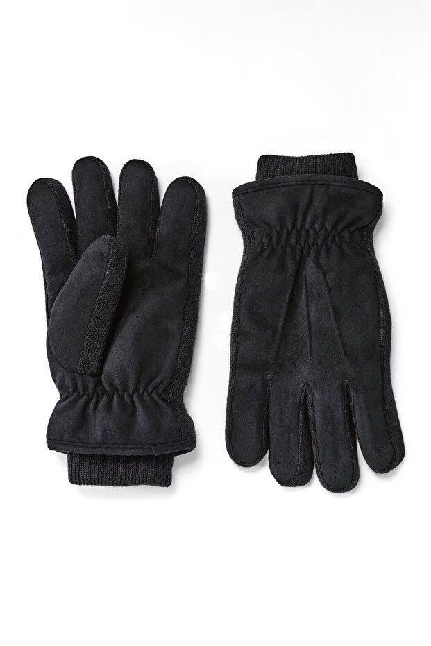 Men 1 Pair Solid Gloves, Black - 2