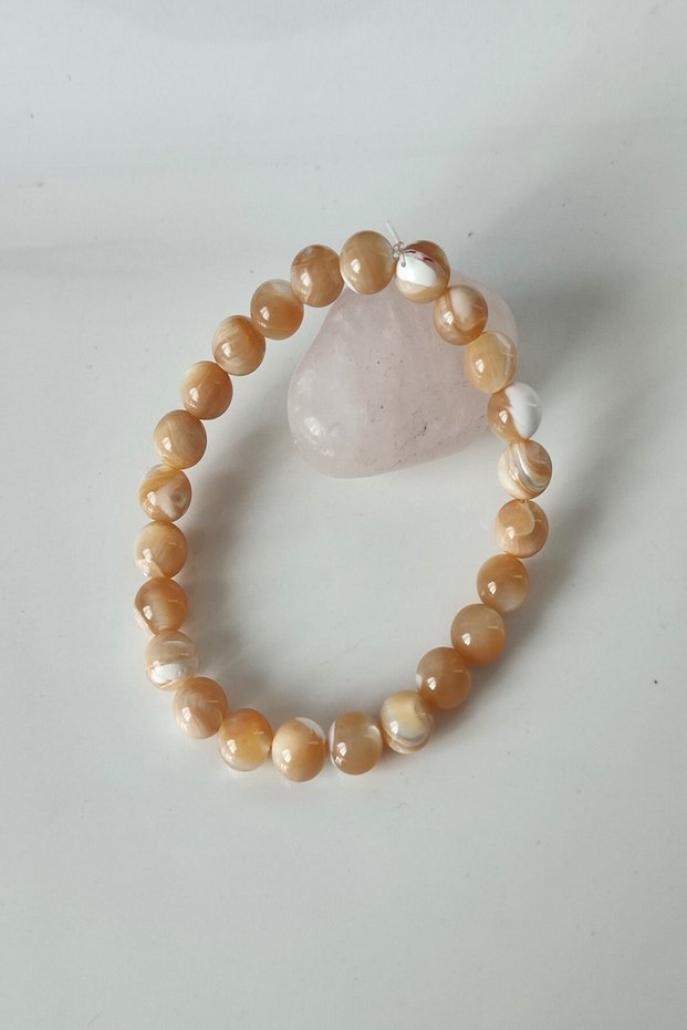 Certified 7 mm Dark Natural Stone Bracelet