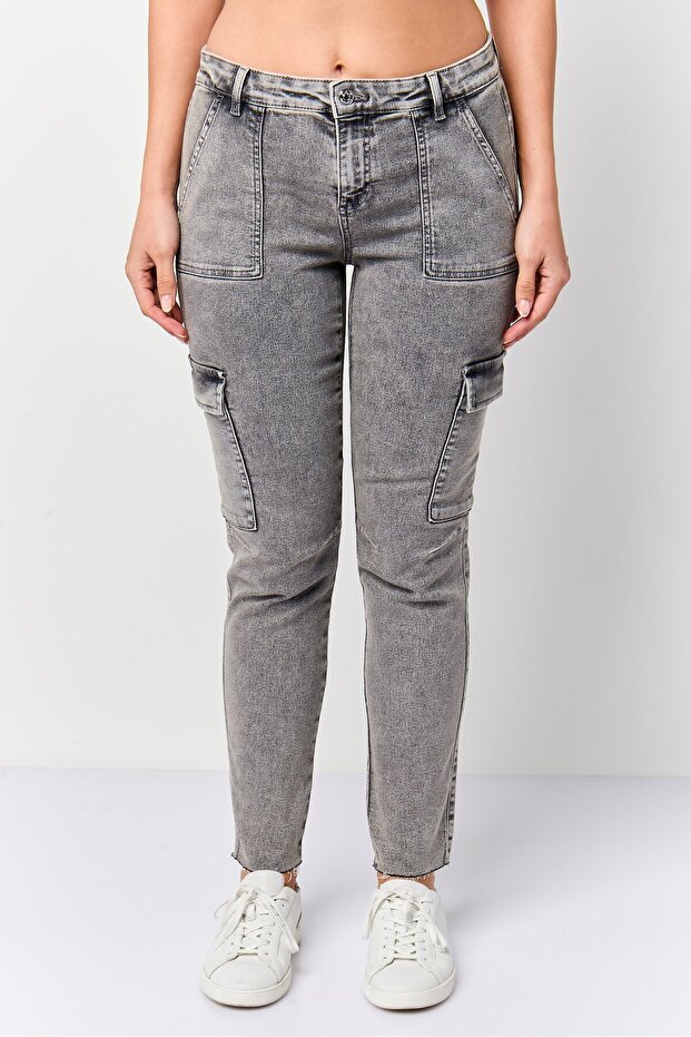 Women Skinny Fit Washed Stretchable Jeans, Grey