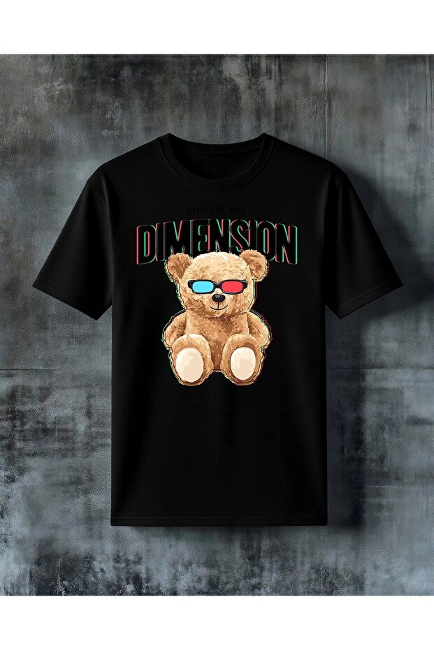 Find Dimension Happy Bear Printed Oversize T-Shirt