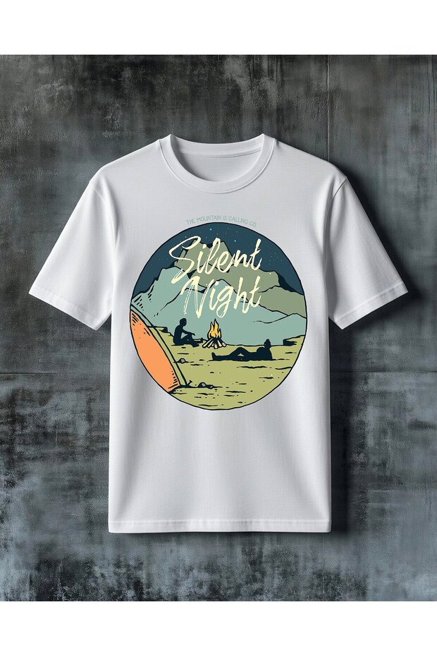 تي شيرت مطبوع كبير الحجم من silent night kamp ates