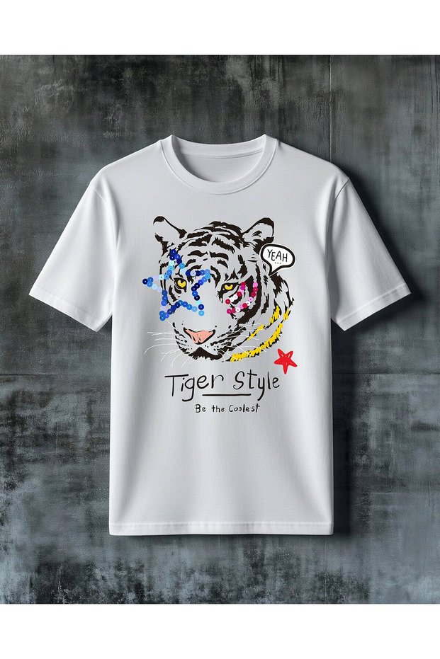 Tiger Style Be Coolest Printed Oversize T-Shirt