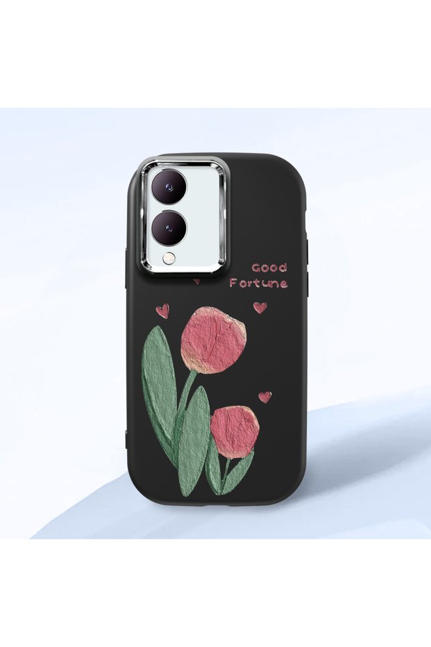 Vivo Y28 4g Compatible Shock-Absorbing Camera Protected Black Silicone Case