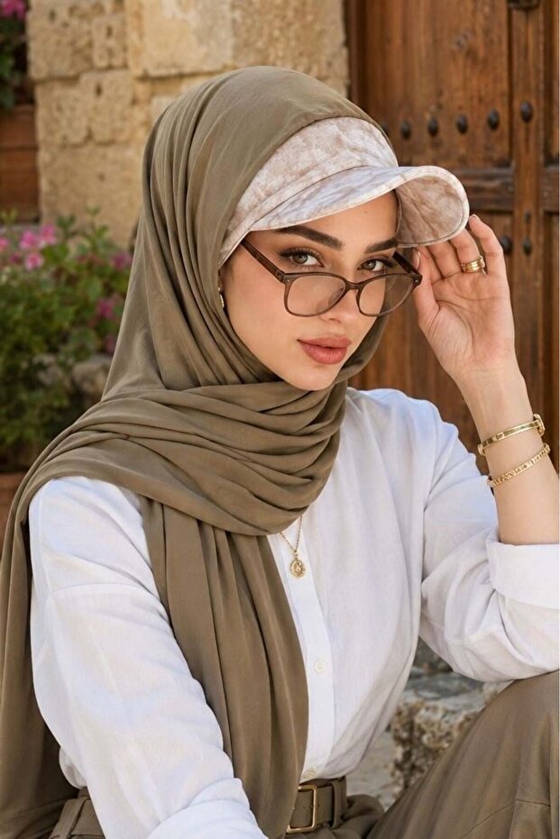 شال قبعة باندانا بنمط حجر الكاكي