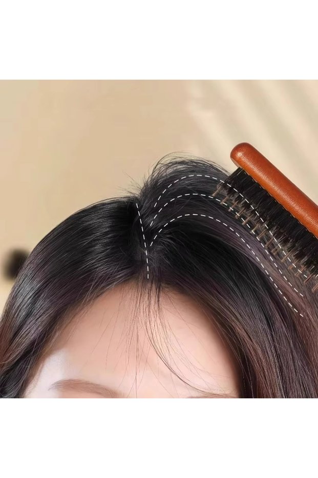 Brown Anti-Static Barber Hair Comb with Handle Scalp Massage Styling Tool Fluffy Hair Brush for Hair