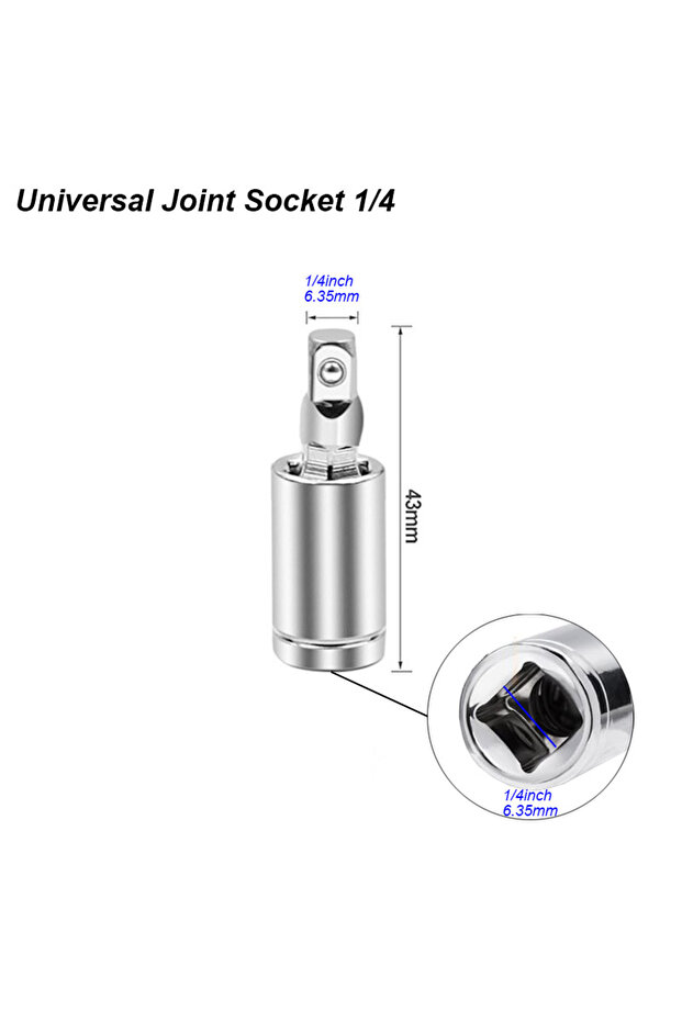 Socket Joint A Swivel Socket Adapter Universal Impact Extension Square Drive 1/4 3/8 1/2 SAE Head 3