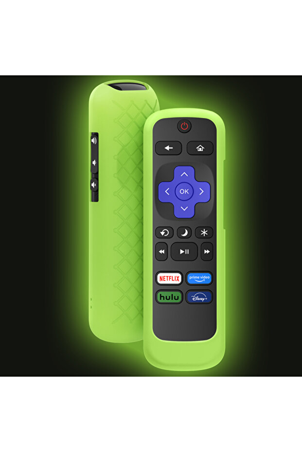 حافظة حماية من السيليكون الناعم باللون الأخضر مع حبل لجهاز التحكم عن بعد من TCL Hisense Roku TV Protec