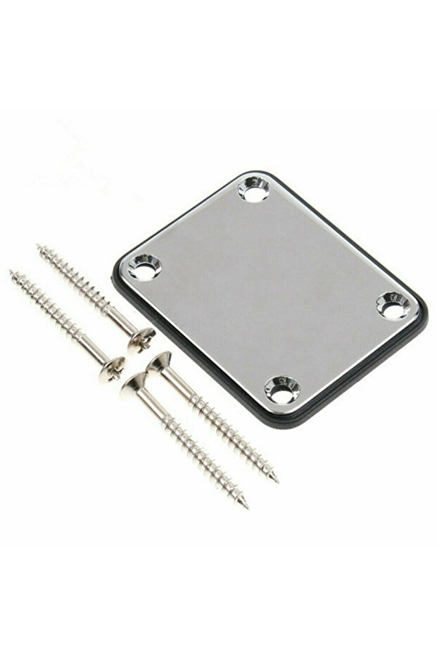 Silver Electric Guitar Neck Plate With Screw for Fender Stratocaster Telecaster Guitar Neck Board M
