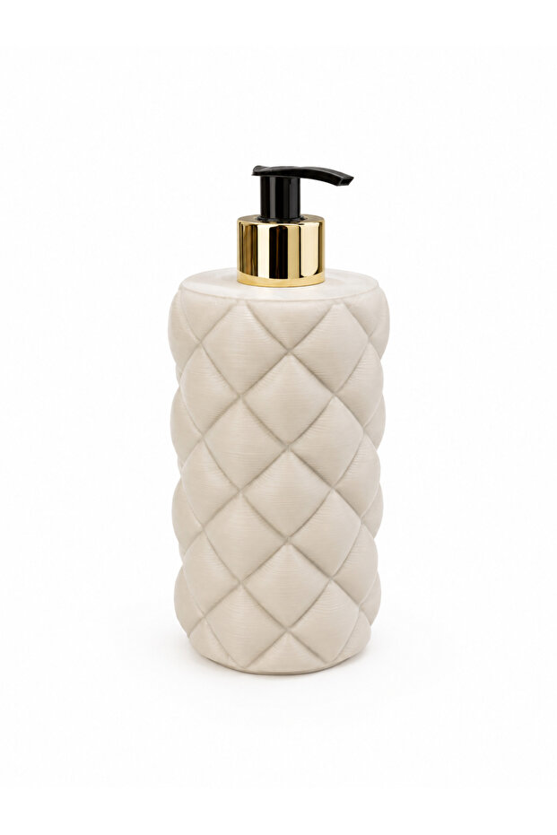 Circle Inflatable Coat Design Liquid Soap Dispenser – Quilted Patterned Decorative Dispenser
