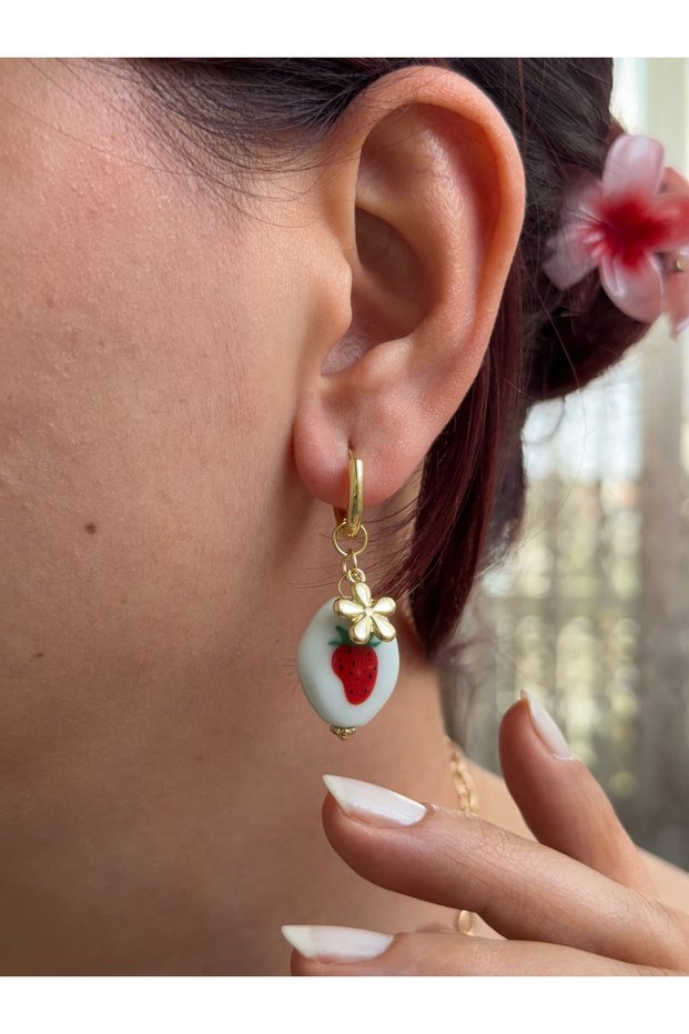 Vip Strawberry Hoop Earrings
