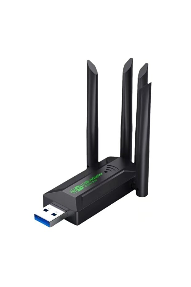 محول واي فاي USB أسود بسرعة 1200 ميجابت في الثانية، بطاقة شبكة لاسلكية بعيدة المدى ثنائية النطاق 5 جيجاهرتز USB 3.0 للمكتب