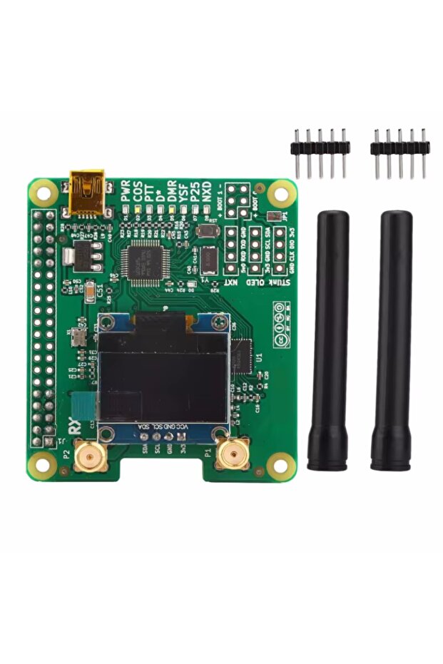 جهاز Jumbohotpot Duplex MMDVM مع شاشة OLED ومنفذ USB يدعم P25 DMR YSF لـ Raspberry Pi + 2 قطعة هوائي