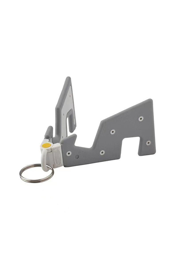 Grey Portable Desk Mobile Phone Holder Creative Keychain Folding Phone Stand Stable Ultra Phone Brac