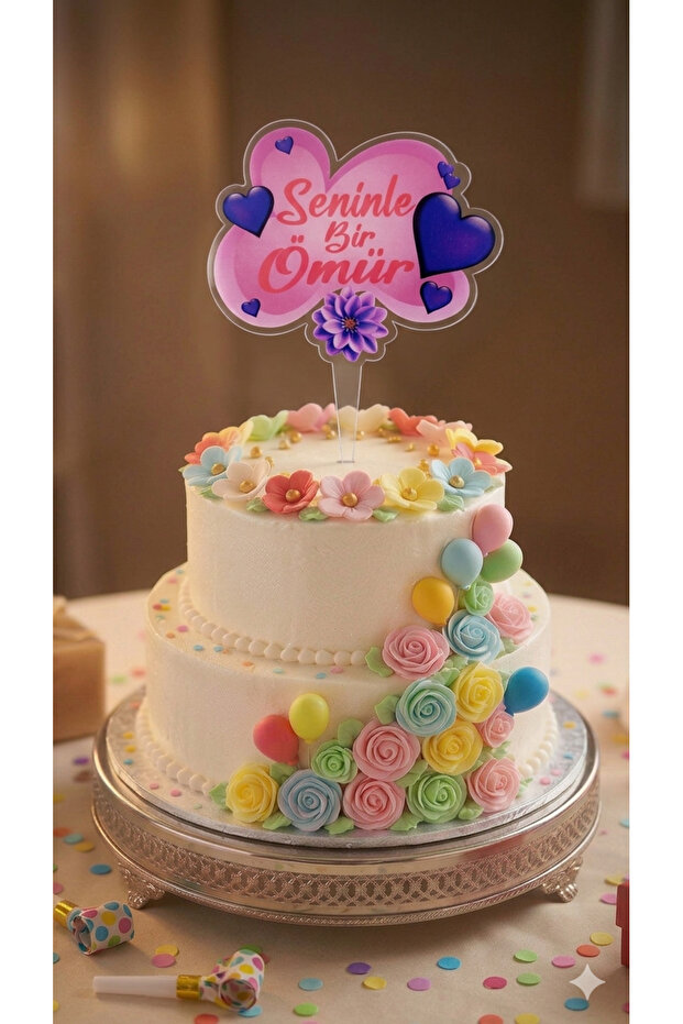 A Life with You Written Birthday Cake Topper Plexiglass Lettering
