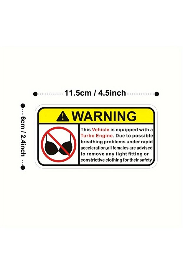 1PC 2PCS/SET Funny Turbo Engine Warning Waterproof Stickers Vinyl Decals for Car Truck Auto Modifica
