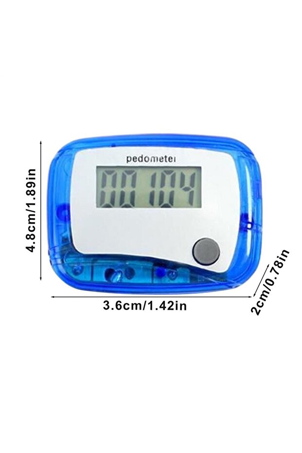Blue Portable Counter Digital LCD Pedometer Clipping Walking and Running portable Pedometer Steps Co