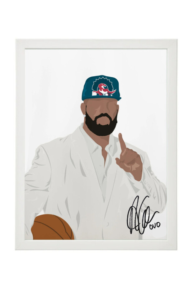 Drizzy Drake Inspired Art Autographed Poster with Frame 30x40cm