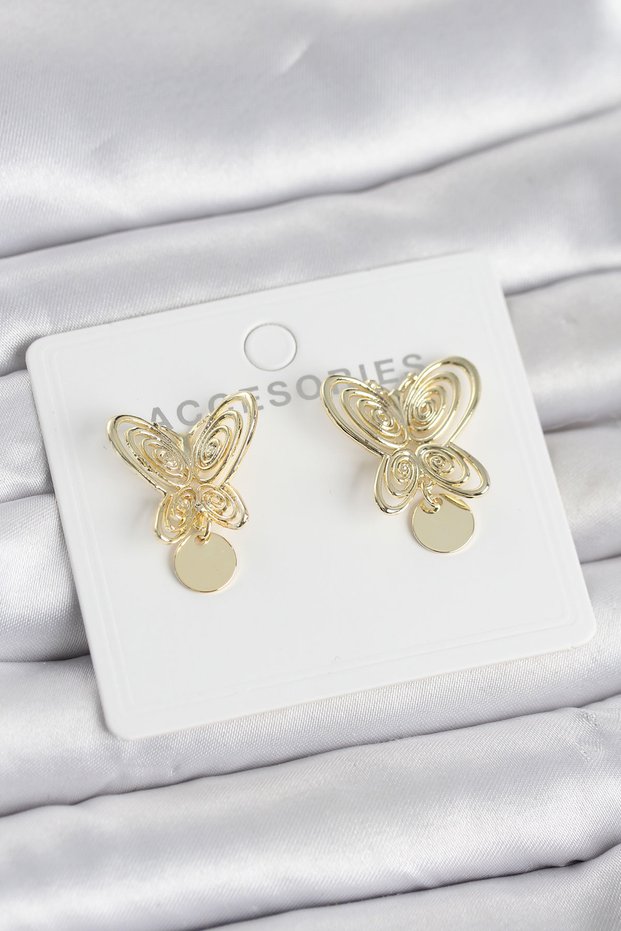 Füsun Earring Model Gold Color Model Brass Women's Earrings