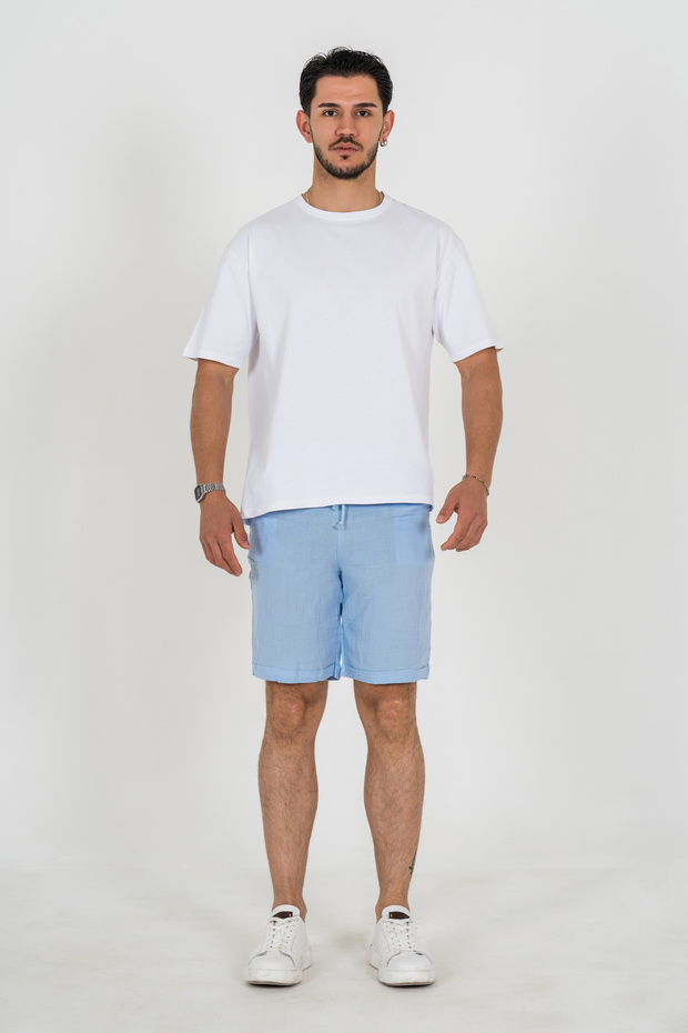 100% Cotton, Elastic Waist, Comfortable Fit, Men's Muslin Shorts