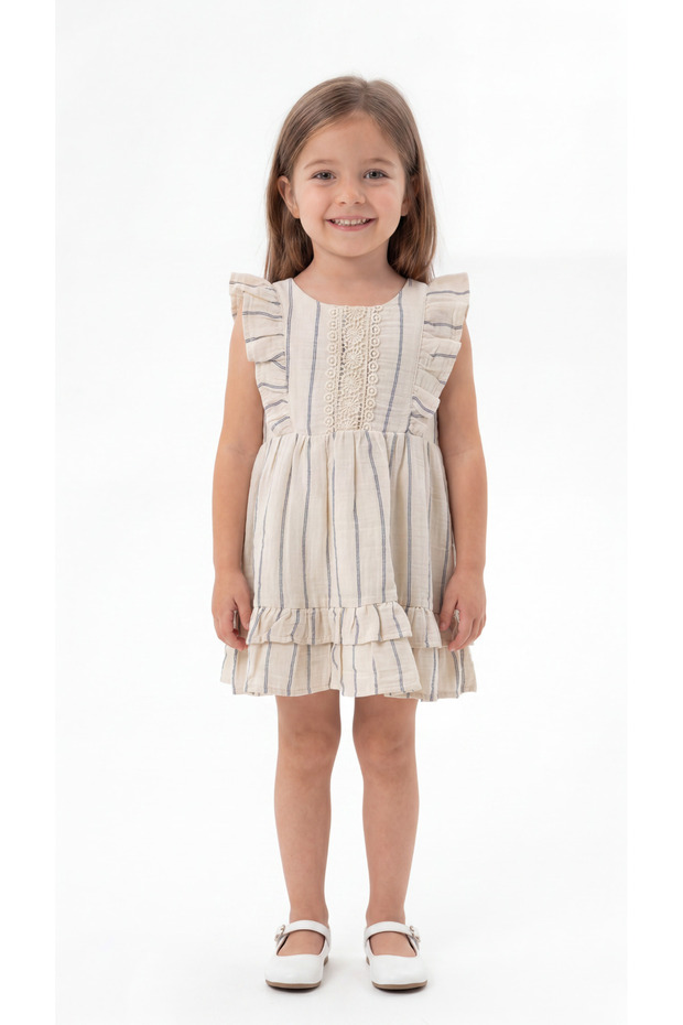 Striped Ruffle Girl's Dress