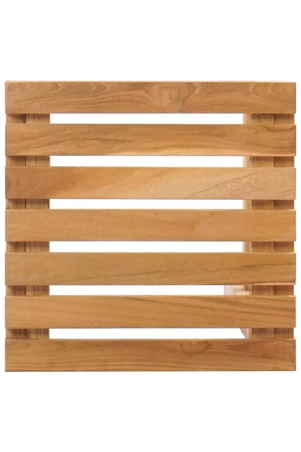 Scaun de bar 2 pcs Maro Lemn solid de tec - 6