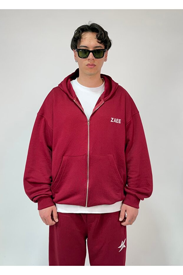 Thin Fabric Embroidered Oversize Premium Zip Hoodie