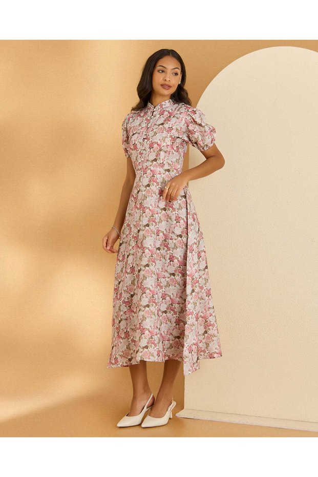 Women White Printed Floral Dress
