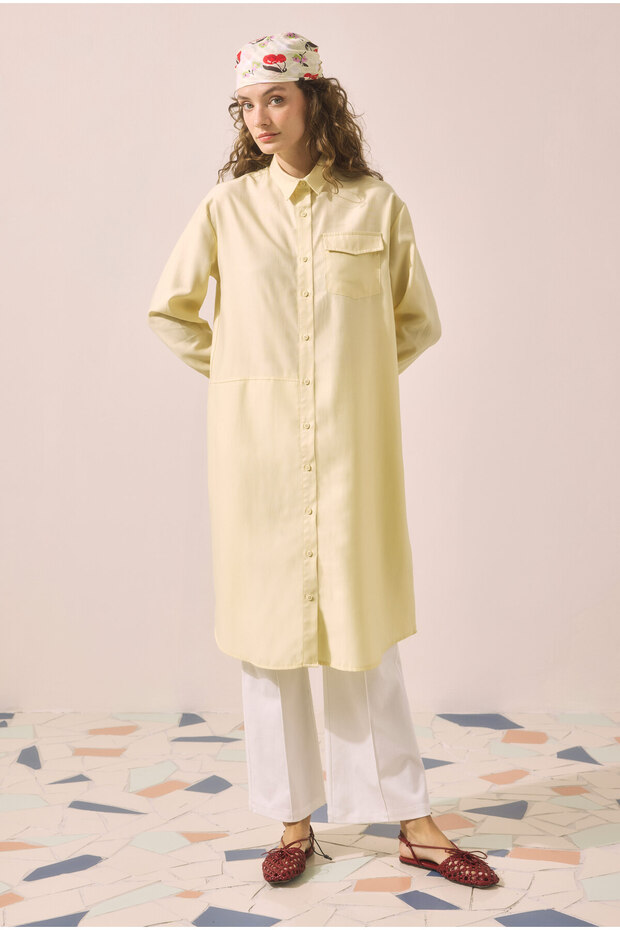 Pieced Modal Shirt Yellow
