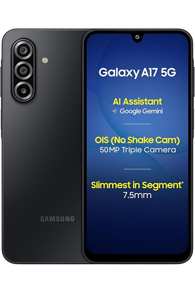 Galaxy A17 5G Black (8GB RAM / 256 GB Storage) Android Smartphone | 6x OS Upgrades, Large Display, 50MP OIS Camera | International Version