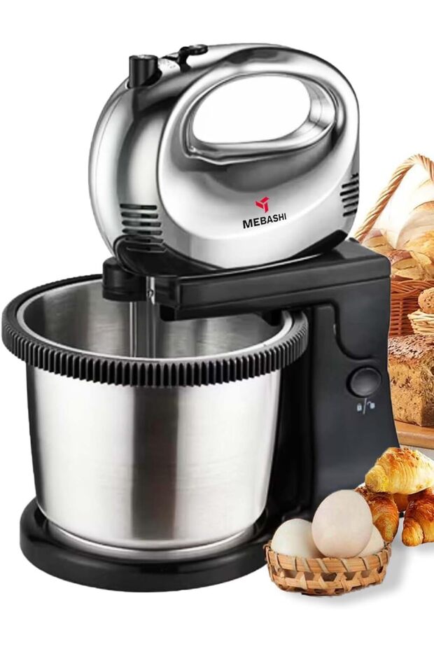Stand Bowl Mixer, 3 L Capacity, Stainless Steel, 5 Speeds with Turbo, 250W (ME-SBM1005SS)
