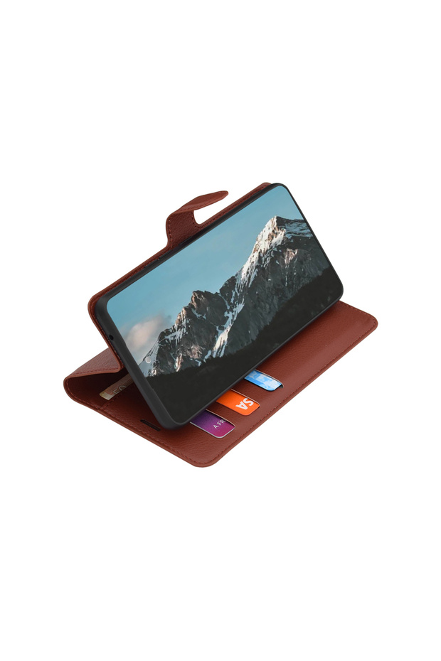 Case for iPhone 13 Pro Max, Leather Folio, shockproof, brown - 2