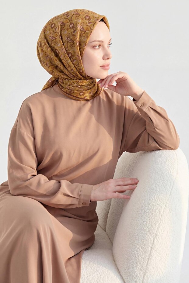 Soft Scarf Garden Mustard 90X90
