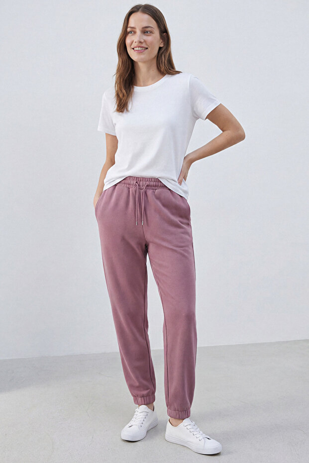 Women's Jogger Sweatpants with Elastic Cuffs, Two-Thread Compact Lycra