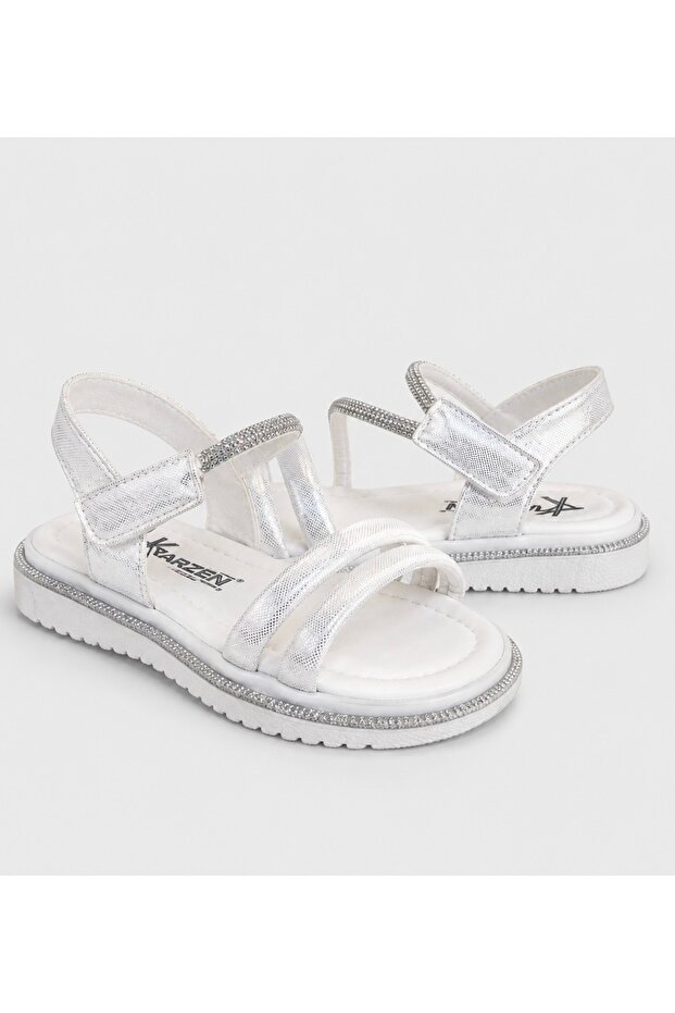 Girl's Stone Detailed Comfortable Sole Sandals
