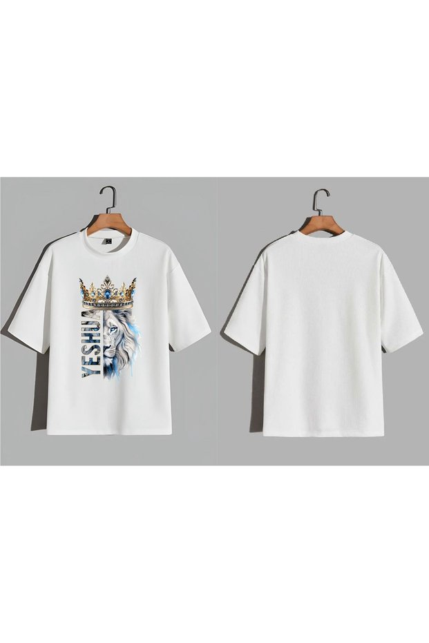 Lion and Crown Printed Oversized T-Shirt