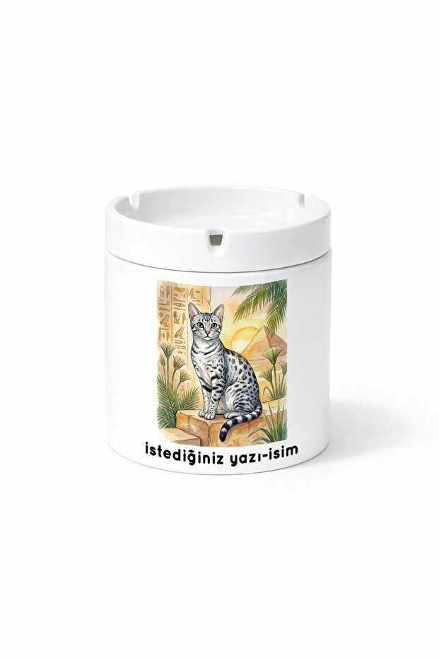 Animal Egyptian Cat Mau Cat Double Sided Printed Ash Tray Ashtray Gift