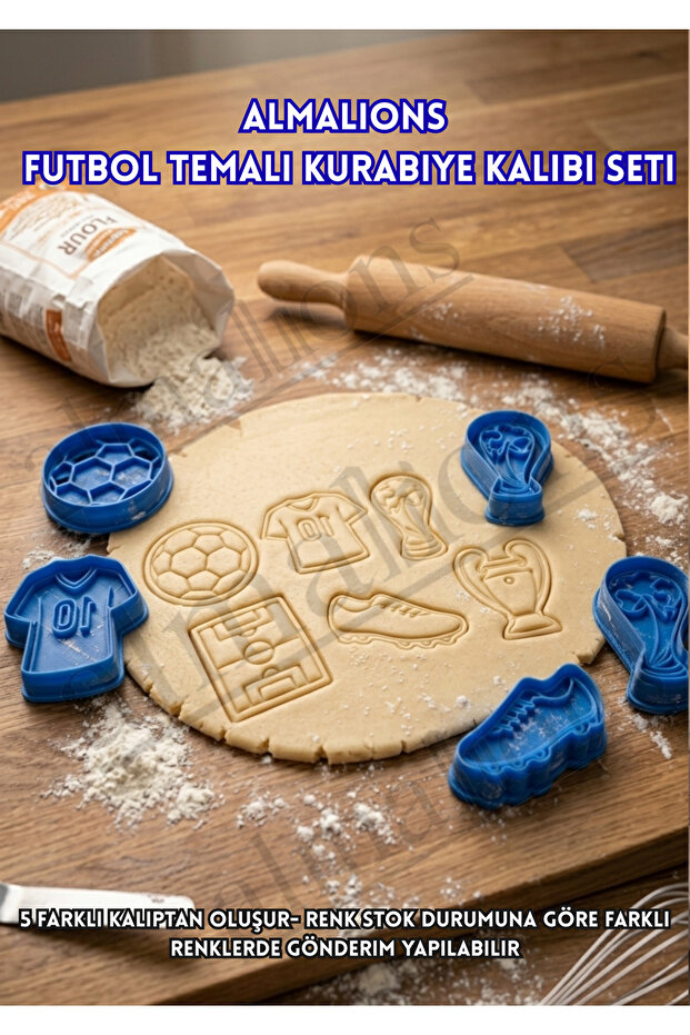 Football Themed Cookie Mold Set - Dough Shaper - Sugar Dough Mold - Play Dough - 5 Pieces