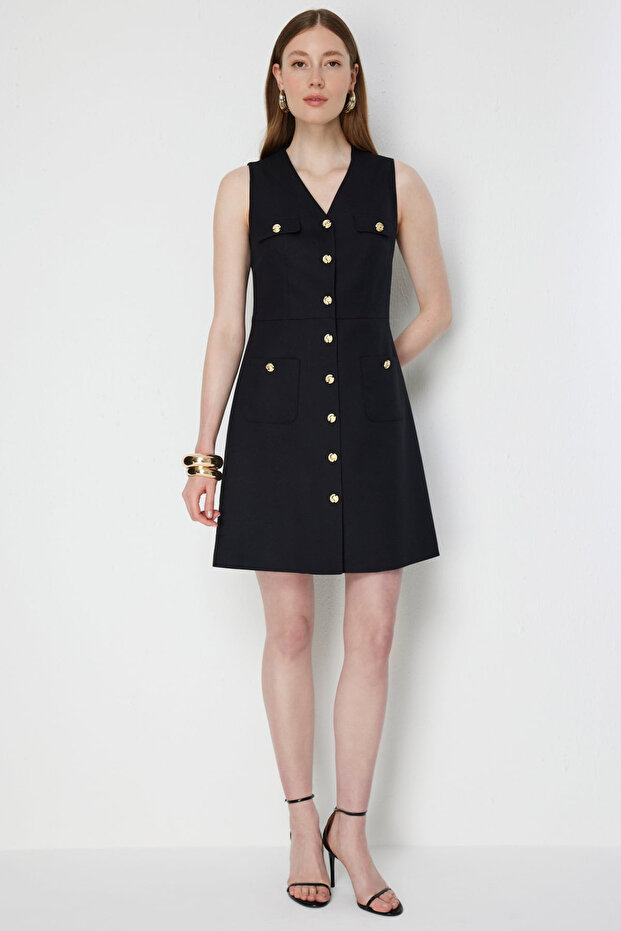 Glittery Fabric Sleeveless Midi Dress