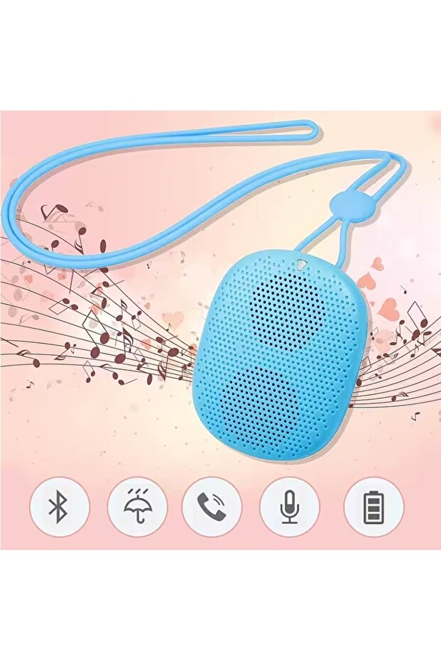 Portable Wireless Bluetooth Speaker Mini with USB Charging Cable & Hanging Strap