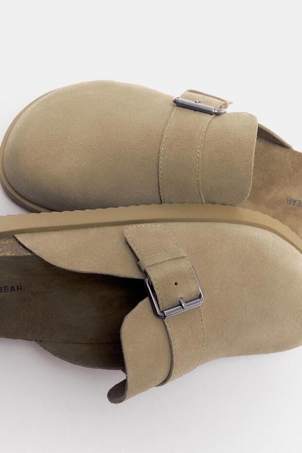 Leather buckle clogs - 3