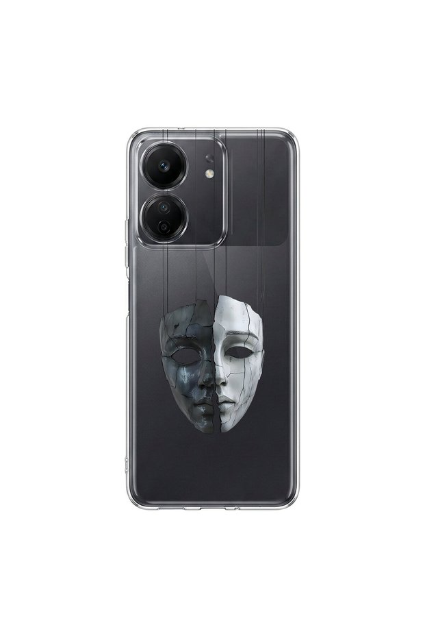 Poco C65 Compatible Aesthetic Face 7 Design Transparent Case