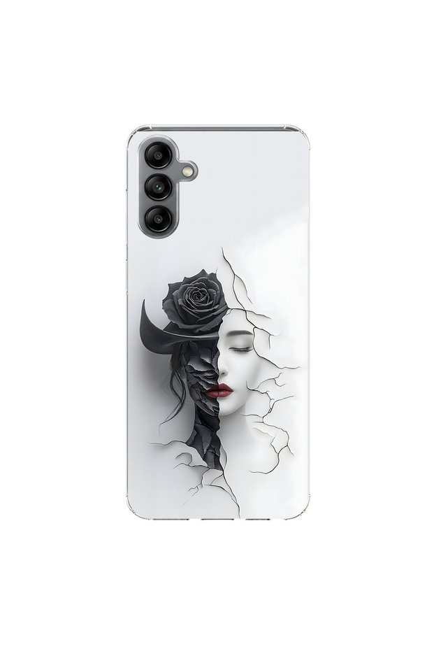 Samsung Galaxy A04S Compatible Aesthetic Face 4 Design Transparent Case