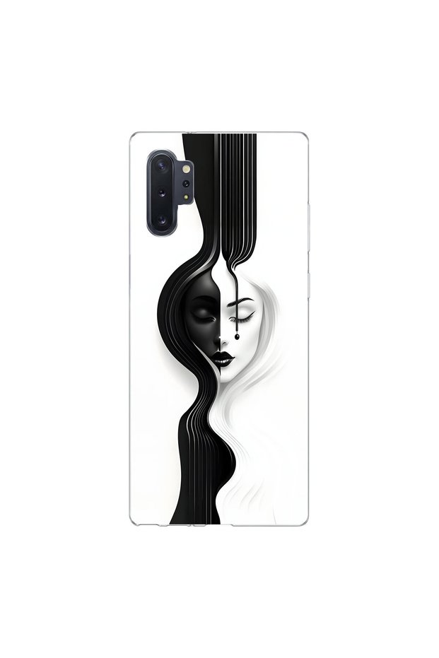 Samsung Galaxy Note 10 Compatible Aesthetic Face 3 Design Transparent Case