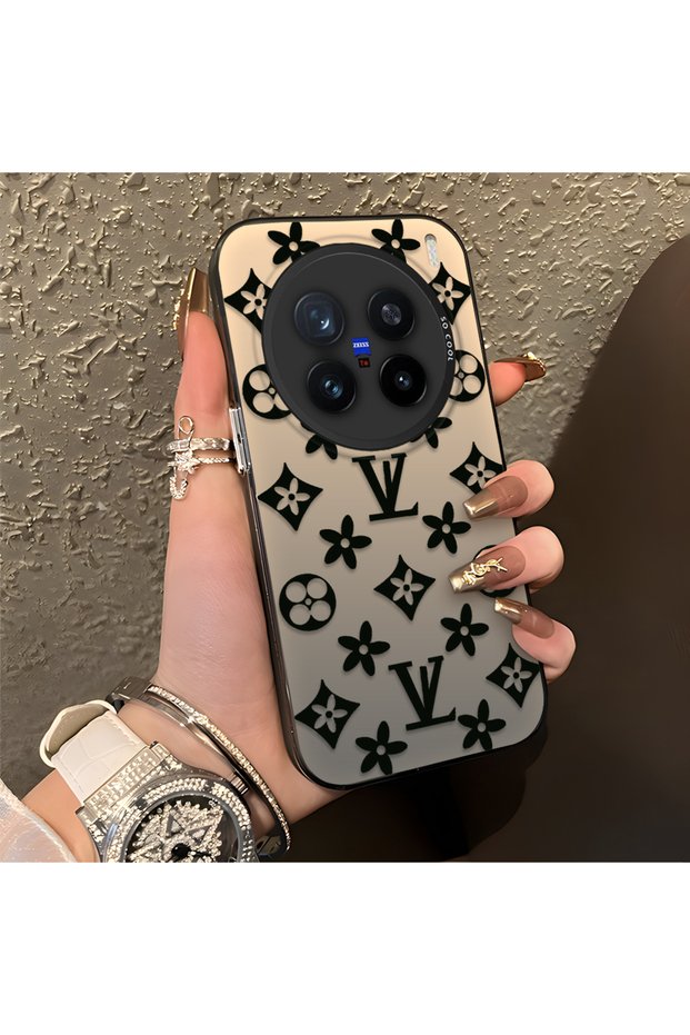 Vivo X200 Pro Compatible Silicone Edge Hard Back Case Couple Phone Case Brand Patterned