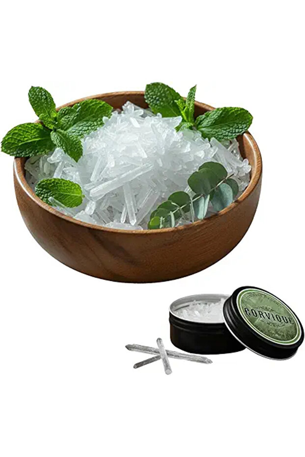 100% Pure Menthol Crystals by - for Aromatherapy Diffusers, Sauna, and Steam Inhalation - 25g