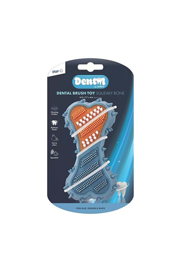 Dental Squeaky Bone Dog Toy with Toothbrush