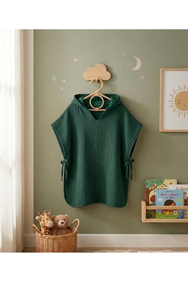 4-Layer 100% Cotton Muslin Children's Sea and Pool Towel for 3-6 Years Old, Drying Mat