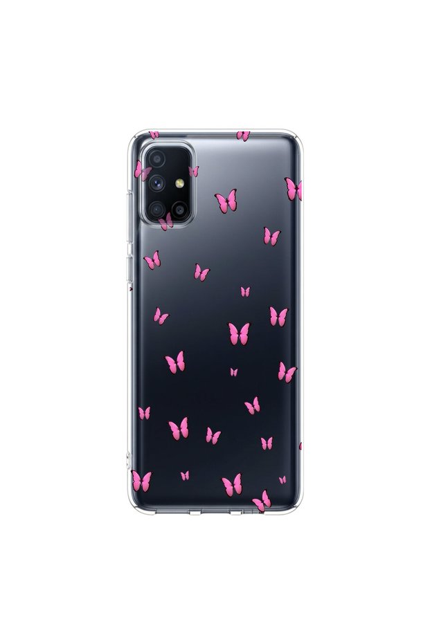 Samsung Galaxy M51 Compatible Butterfly 3 Design Transparent Case